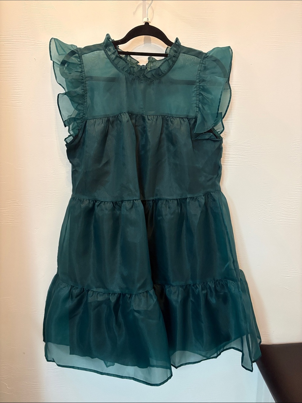 Mud Pie Holiday Green Tiered Ruffle Dress